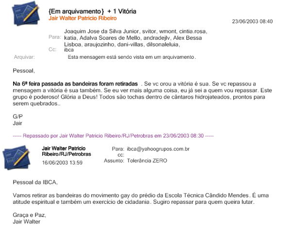 Bandeiras do movimento gay na Escola Cândido Mendes