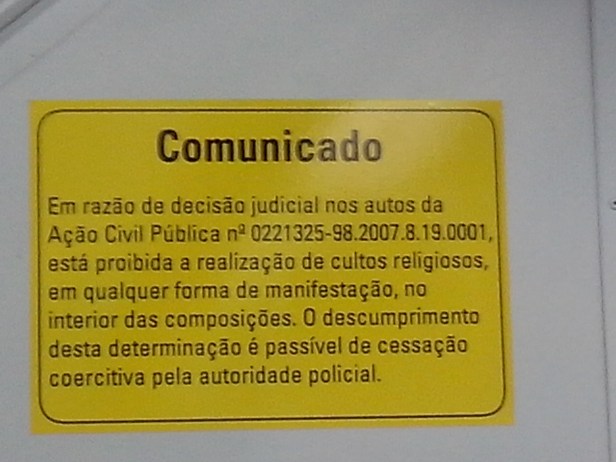 Proibição de cultos