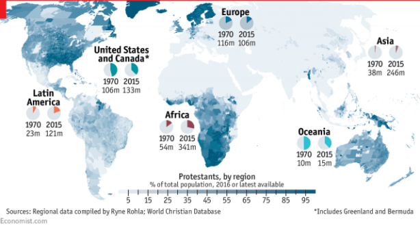 Protestantes por região
